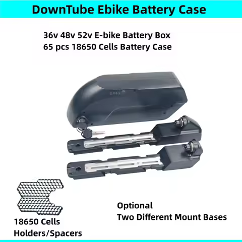 Reention Tiger Shark Down Tube Dolphin Ebike Battery Box 36V 48V 52V Electric Battery Box 65 pcs 18650 Cells Battery Housing