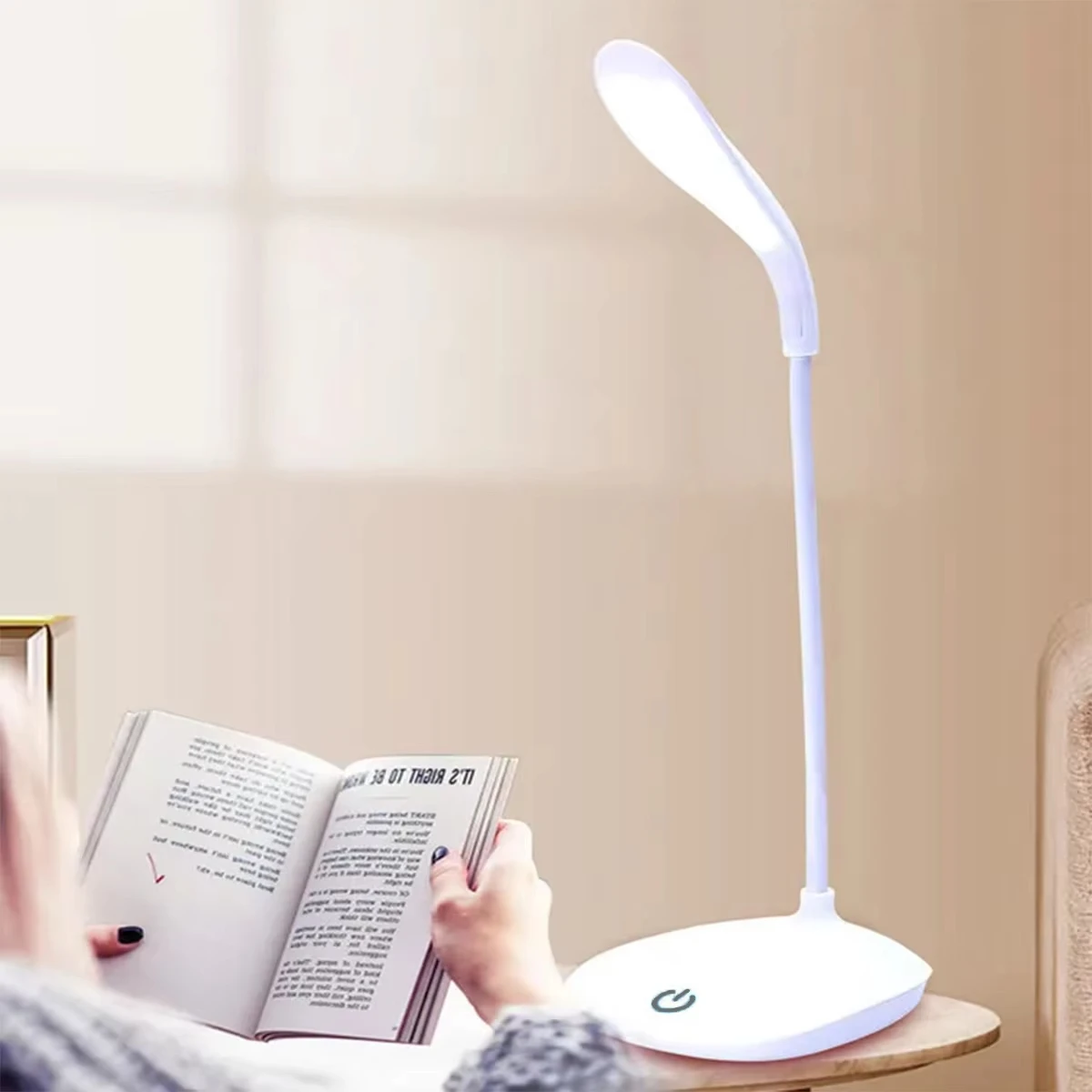 LED Desktop Desk Lamp USB Rechargeable Lighting Three Gears Touch Dimmer Lamp Learn Eye Protection Light Room Office Lighting