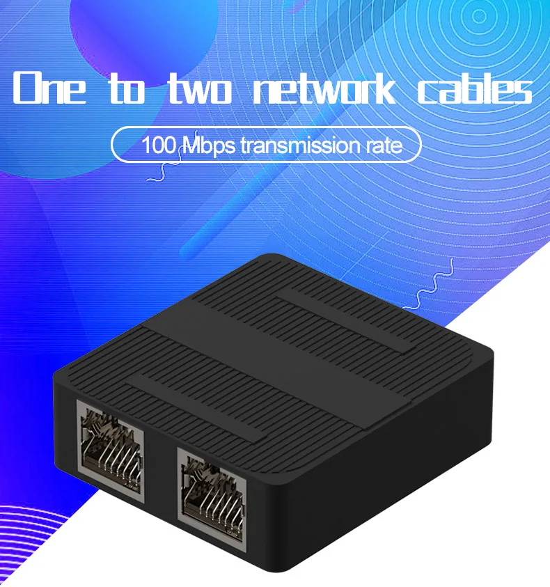 TEROW RJ45 Splitter 1 to 2 Ethernet Adapter Internet Network Cable Extender RJ45 Connector Coupler for PC Laptop TV Box Router