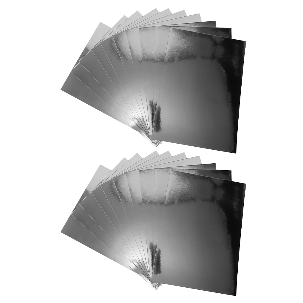 

20Pcs Silver Metallic Mirror Card Stock Paper A4 Size for DIY Greeting Cards Scrapbook Pages Craft Projects Packaging Decorative