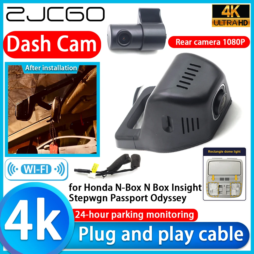 for Honda N-Box N Box Insight Stepwgn Passport Odyssey 4K DVR Dash Cam Car Camera Lens 24h Parking Monitor Video Recorder