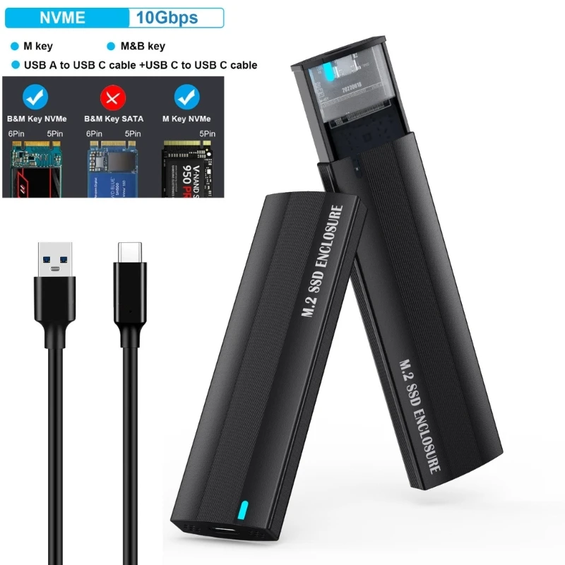 Корпус SSD M.2 USB3.1 Type C, алюминиевый корпус, 10 Гбит/с, для передачи данных, дропшиппинг