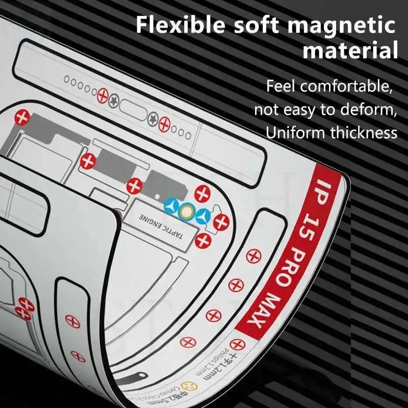 Cuscinetto di posizionamento della vite magnetica MaAnt per telefono X-15PM posizionamento della vite a doppio lato riparazione del telefono con Pad magnetico flessibile morbido