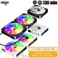 Aigo L12 Rgb Fan PC 120mm Computer Case Fans Aircooler CPU Water Cooler Kit No Wire Connection PWM Cooling Fan Argb Ventilador