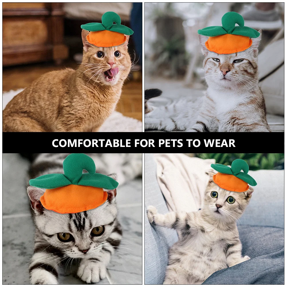 

Decorative Cat Hat Halloween Pet Headdress Cute Pumpkin Design for Dog and Cat Accessories Pumpkin Shaped Hat Party Headgear