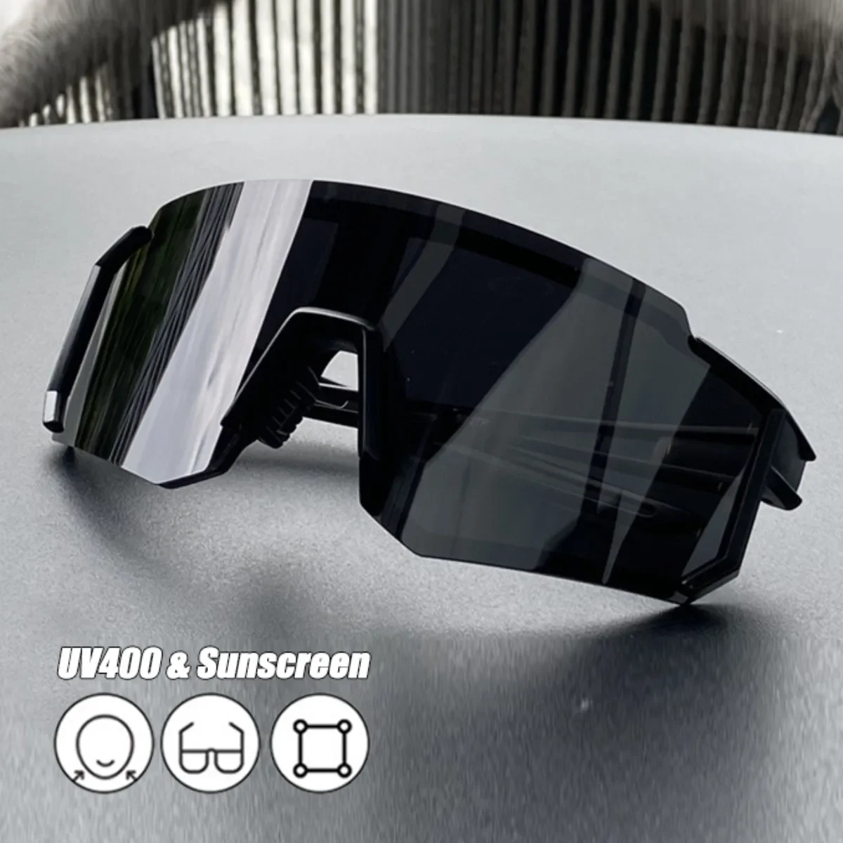 نظارات شمسية لركوب الدراجات UV400 ظلال للرجال والنساء مضادة للأشعة فوق البنفسجية لممارسة الرياضة في الهواء الطلق والتنزه والتسلق بإطار كبير نظارات كبيرة الحجم 2027 #1