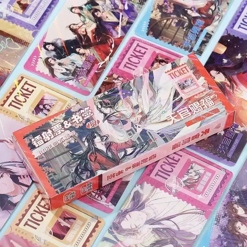 

New 40Pcs/Lot Heaven Official’s Blessing 2D animation peripheral laser bookmark collection card Tian Guan Ci Fu Hua Cheng