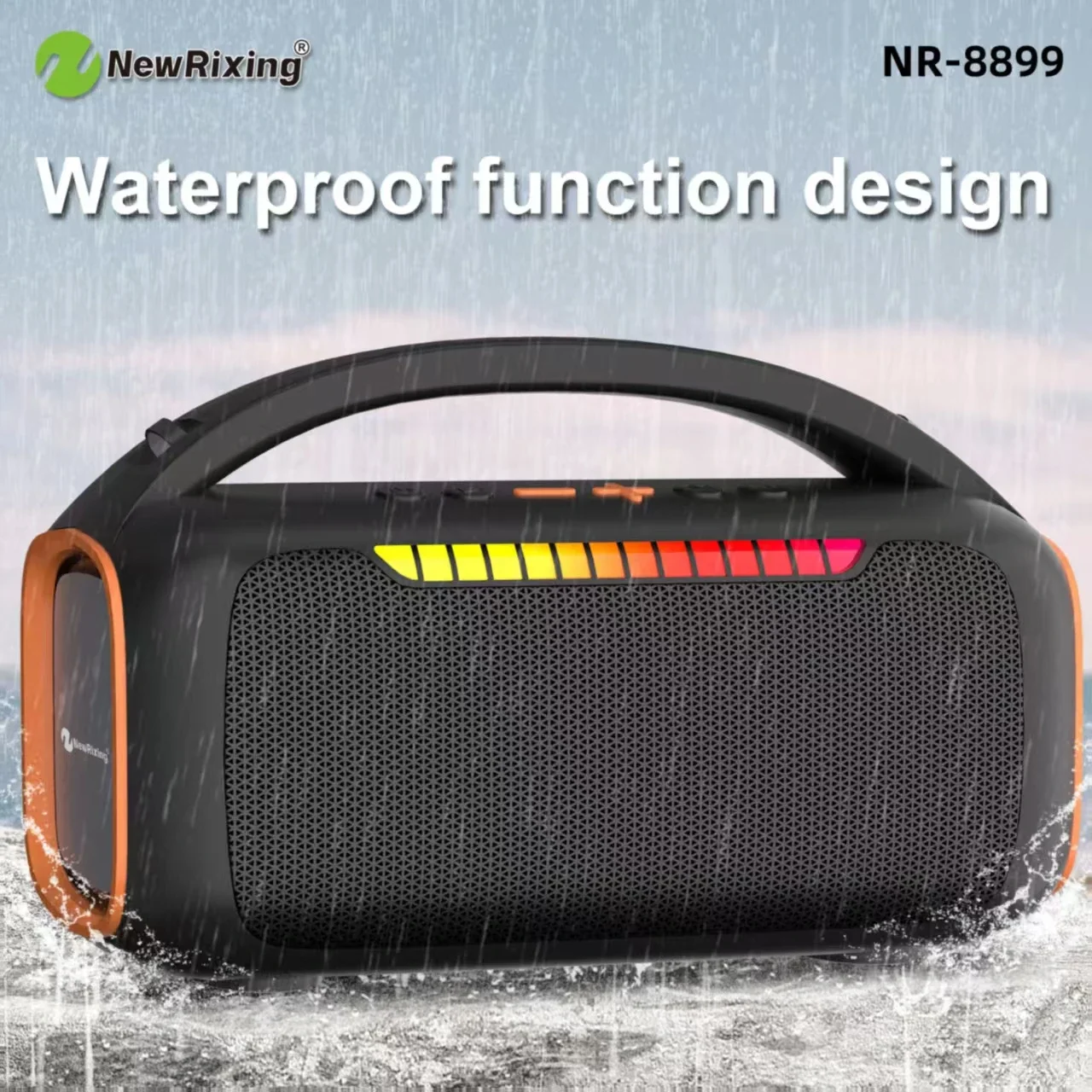 NewRixing 30W Bluetooth Speaker with 2 Mics,Karaoke Machine, Outdoor Speaker,Magic Mic/Dynamic RGB Light/TF/AUX/USB