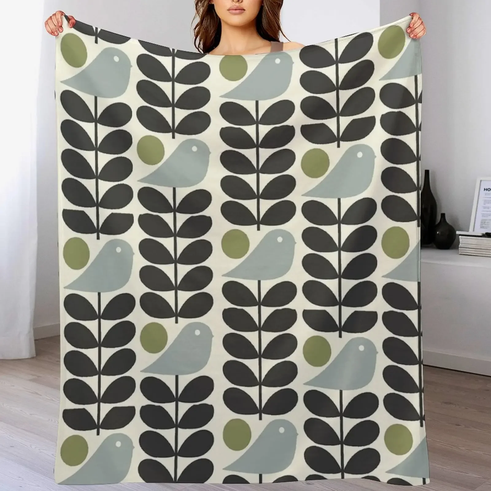 Orla Kiely Throw Blanket Ultra Plush Cozy Blanket for Napping Sleeping