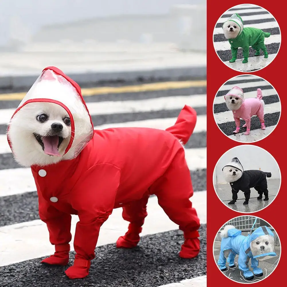 Cute Pet Raincoat Waterproof All-inclusive For Cats And Dogs Keep Pets Dry For Walk The Dog On Rainy Day Supplies