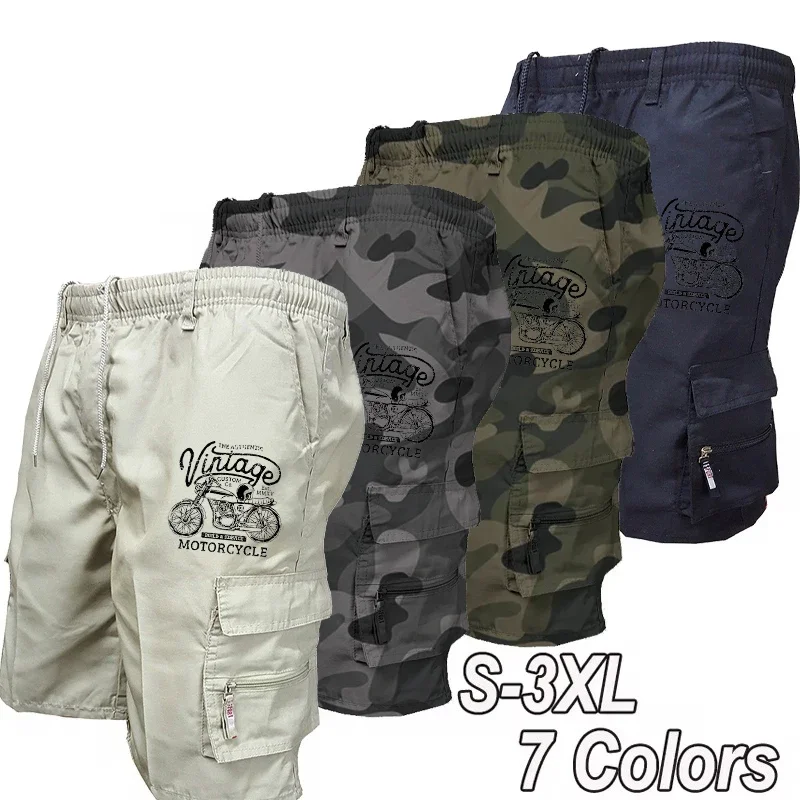 

Men's Cargo Shorts Summer Oversized Pants Elastic Waist Large Size Multi Pockets Jogging Sweatpants Outdoor Trend Men Clothes