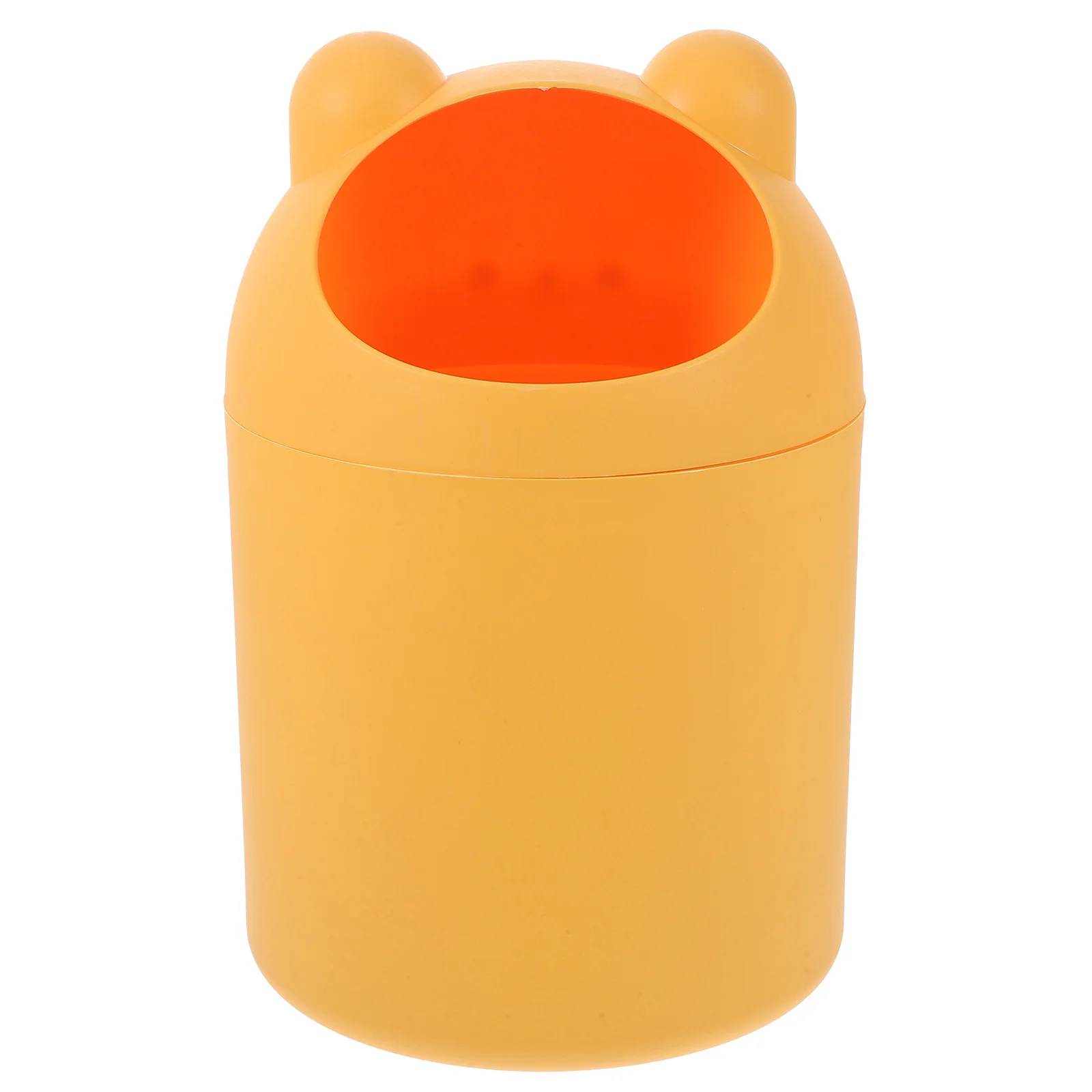 

Stylish Bear Shape Desktop Trash Bin Compact Plastic Garbage Container for Office Study Room Living -Resistant Daily