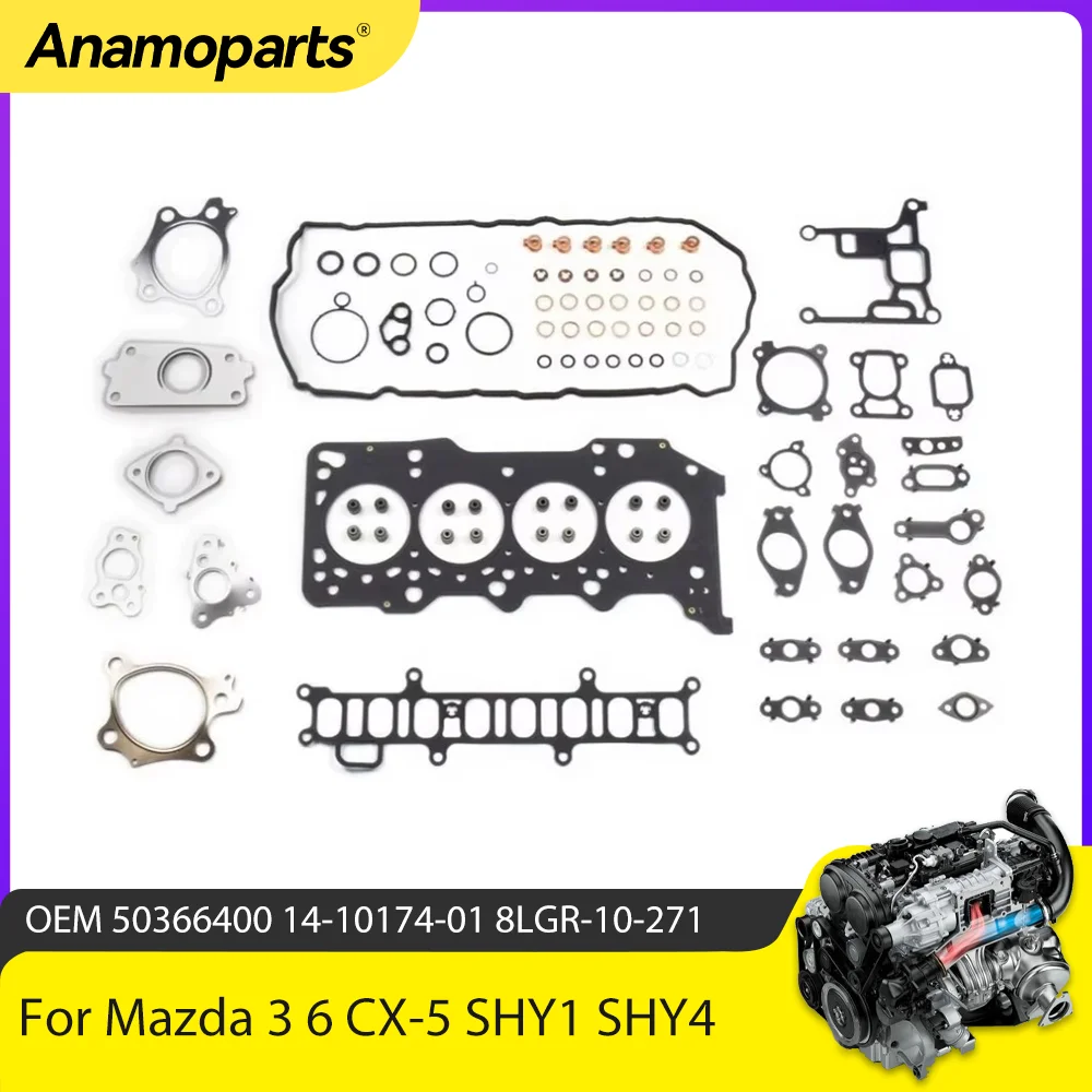 Engine Parts Cylinder head Gasket Set Fit 2.2 L Diesel 4cyl 16V For Mazda 3 6 CX-5 SHY1 SHY4 SHY6 SHY8 2.2L 12-21 8LK1-10-271