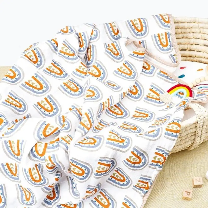 Cobertor absorvente gaze algodão 581F, 4 camadas, respirável para camas, chuveiro, presente