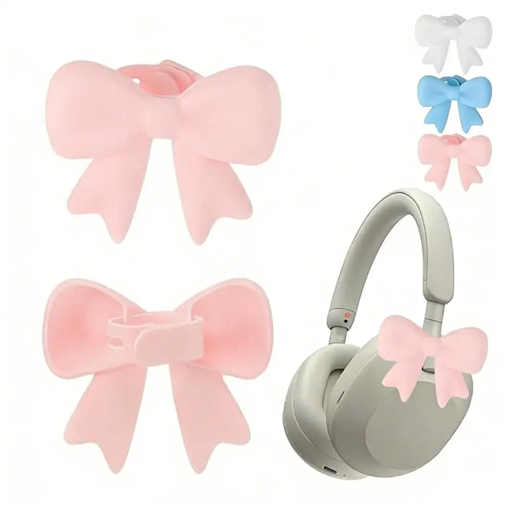 

Headphone Bow Decor 3D Cute Silicone Bows For Over Ear Headphones Easy To Apply Gifts