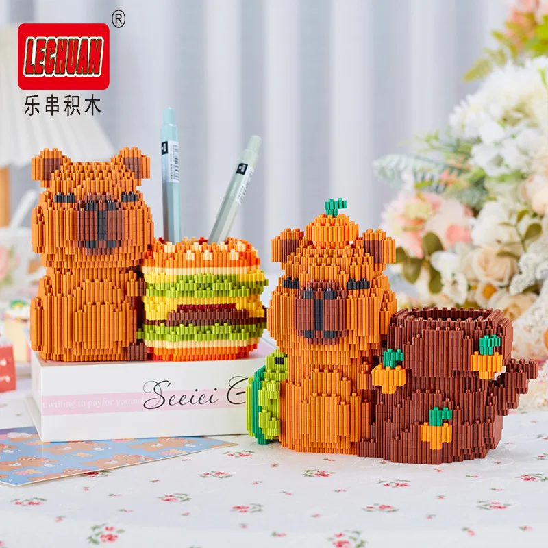 Linkgo – porte-stylo de connexion, bloc de construction Capybara Maneki Neko, modèle Mini briques, figurine Losto Stitch, jouet pour enfants, cadeau du père noël