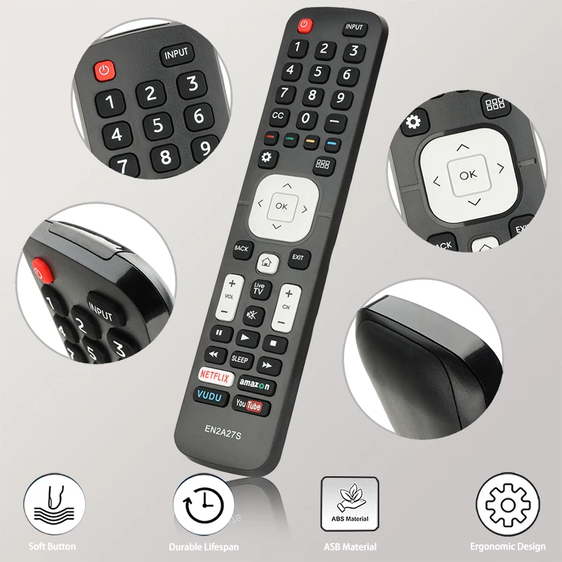 For EN2A27S Sharp-Smart-TV-Remote-Control-Replacement With NETFLIX YouTube VUDU amazon Buttons, For Sharp Smart TV 50H6B 55H6B