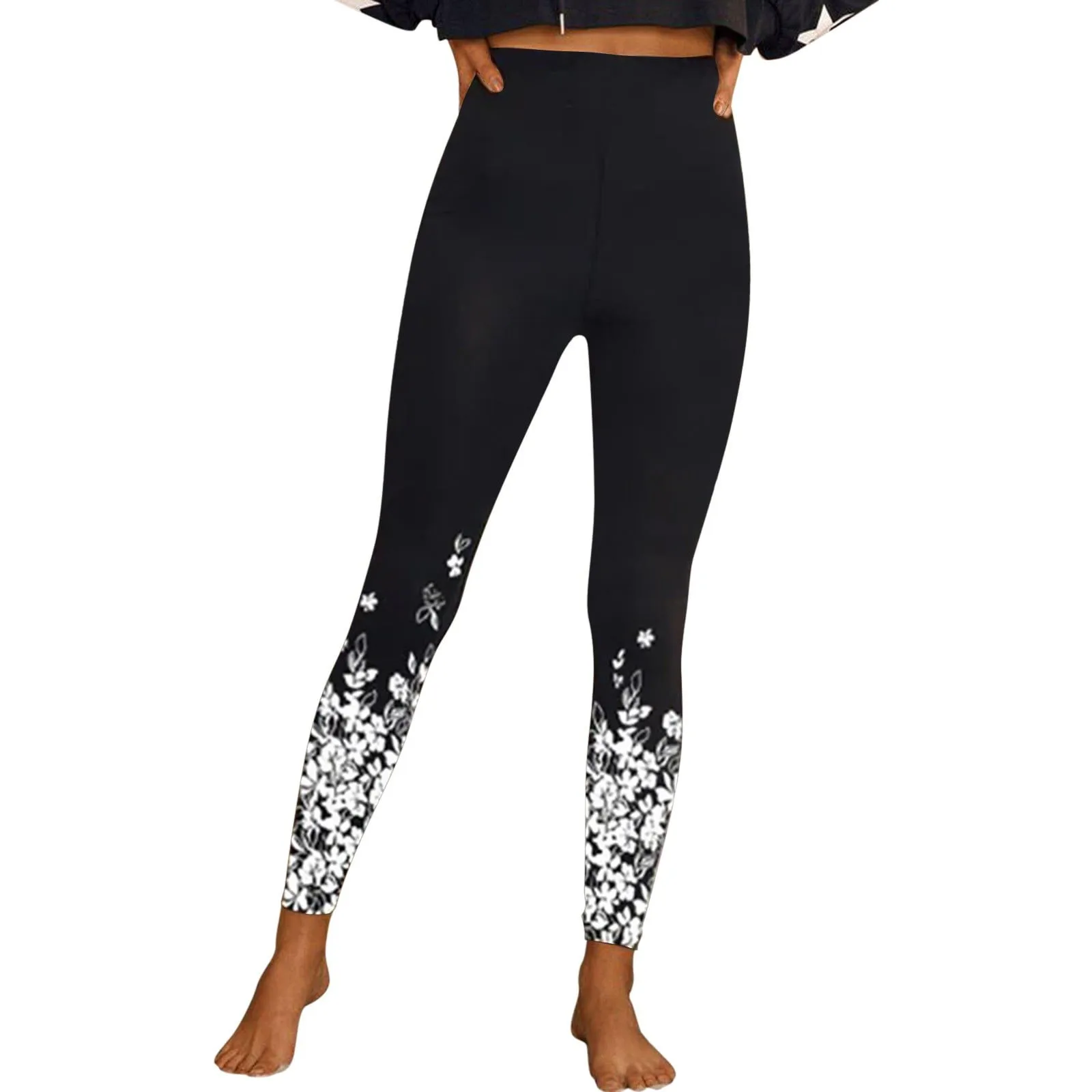 Pantaloni da Yoga con stampa floreale Leggings sportivi a vita alta con fiori da donna collant da ragazza Push Up Trainer pantaloni da corsa allenamento Tummy Contr