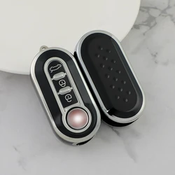 Silver Tpu Car Key Case Cover for FIAT 500 Ducato Panda Punto 500L Lancia Musa for Citroen Jumper for Peugeot Boxer Accessories
