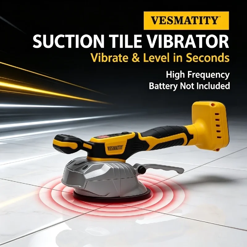 Vesmatity Tile Laying Vibrating Machine High Capacity Wall Floor Tiling Tool 8 Speed Adjustable for 18V Battery Max Pro Plus