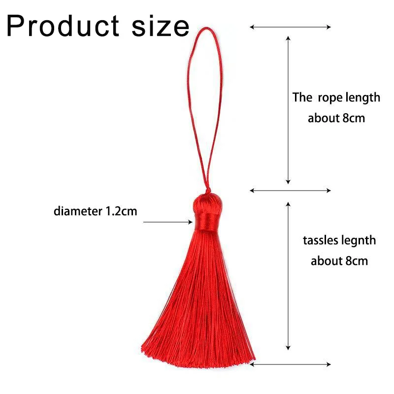 2/4 sztuk 16cm Silk Tassel Chunky frędzle miękkie eleganckie ręcznie jedwabiste Floss frędzle z pętli przewód dla rzemiosła kolczyki...