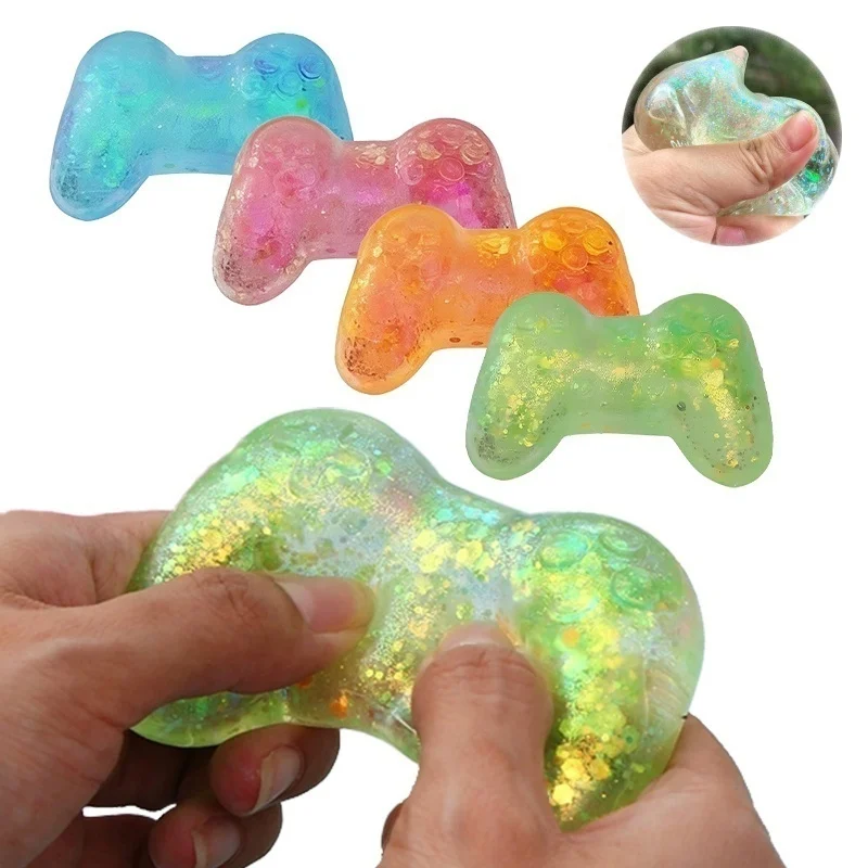 Sequins Glitter Game Machine Sensory Calming Decompression Squishy Toy Soft Rebound Stress Relief Squeeze Ball for Adults Gift