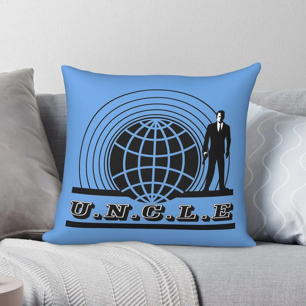 The Man From U.N.C.L.E. Square Pillowcase Polyester Linen Velvet Creative Zip Decor Car Cushion Cover