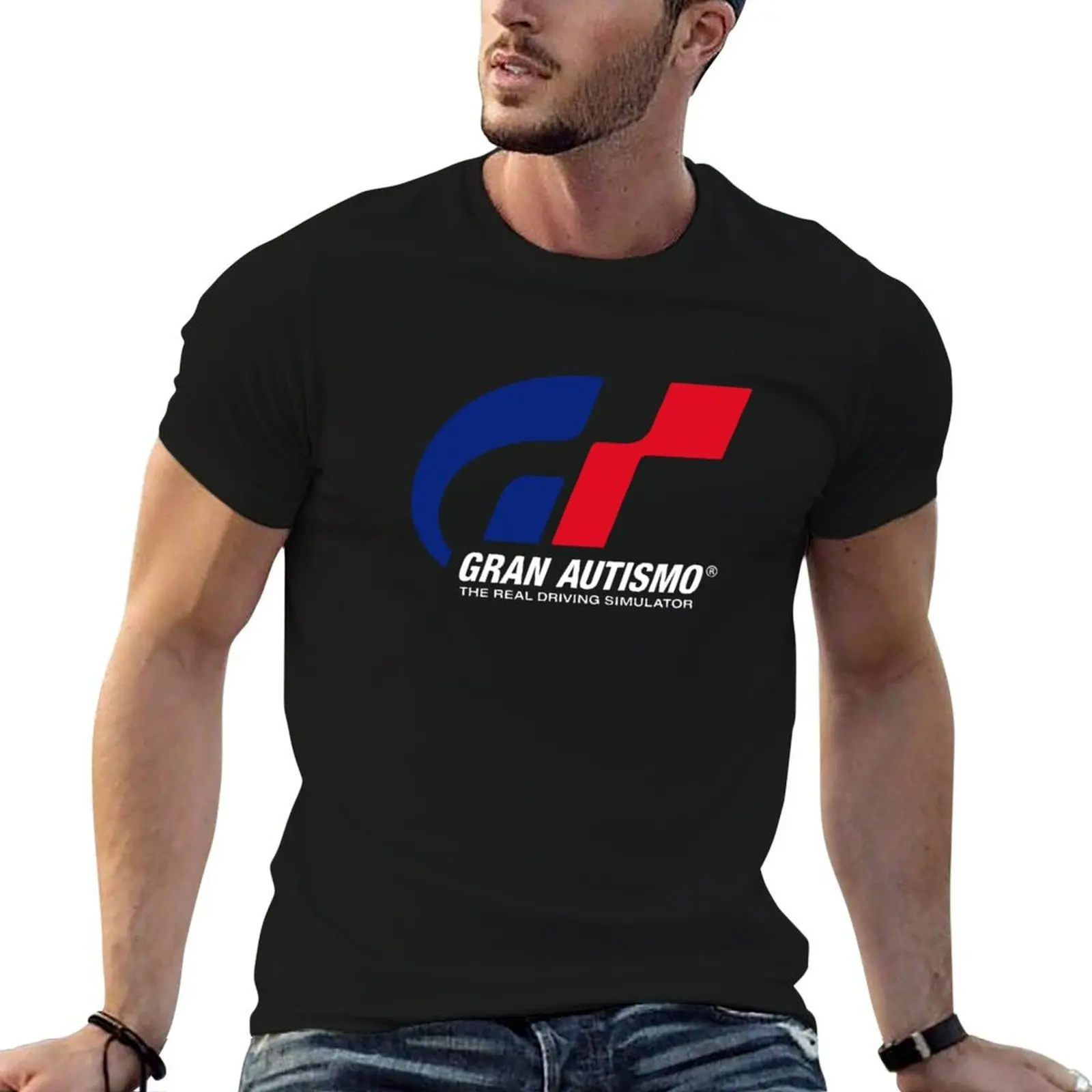 

Gran Autismo LogoGran Turismo logo spoof parody meme (1) T-Shirt black cotton t-shirt plain for man package T-Shirt