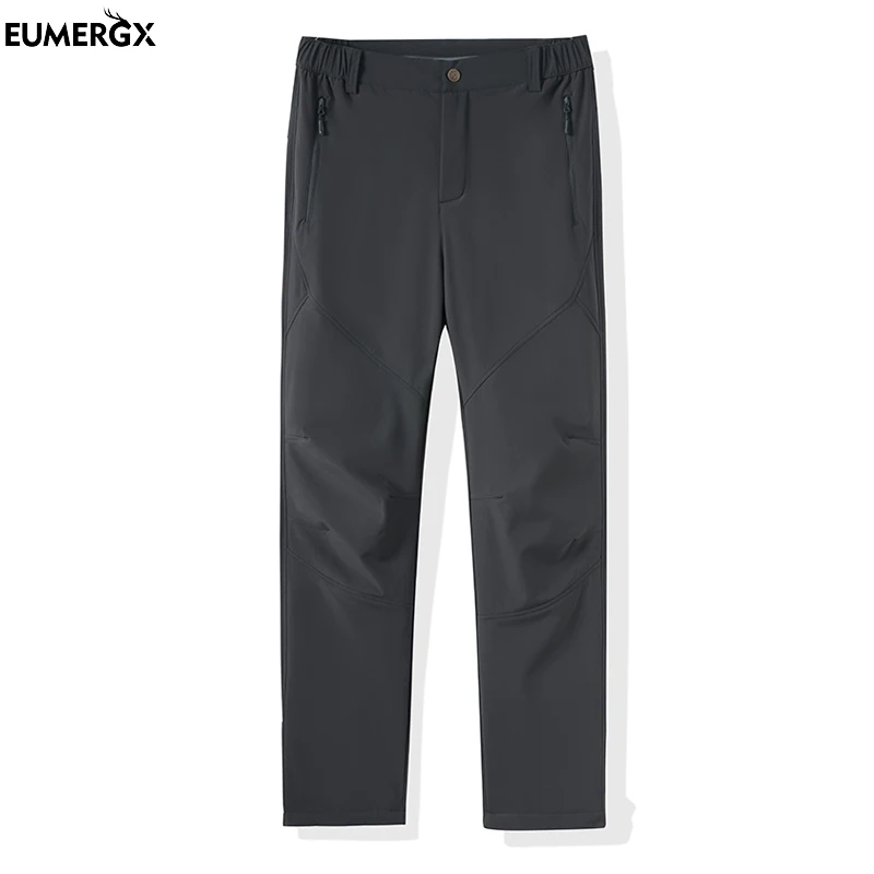 

EUMERGX Winter Waterproof Hiking Pants For Men Windproof Thermal Fleece Cargo Pants Trekking Mountaineering Sports Warm Trousers