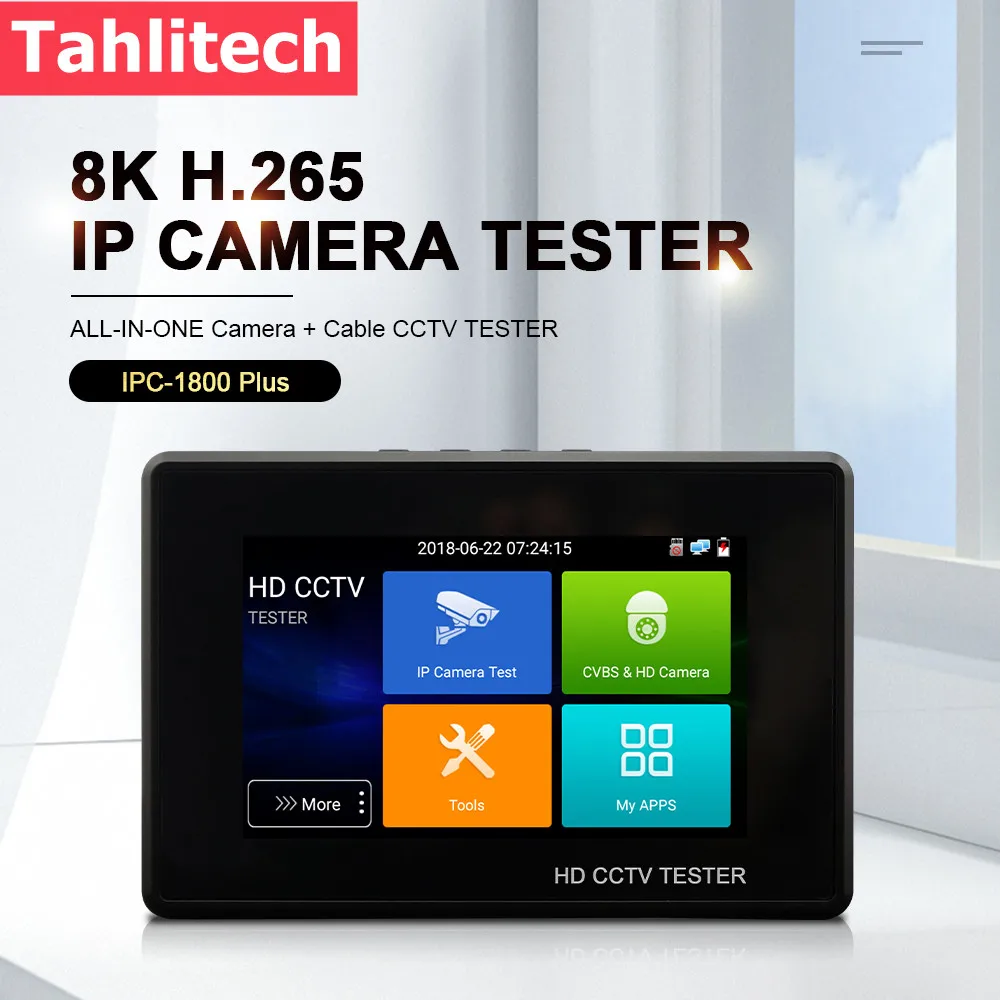 

IPC1800plus 4K 5-IN-1 TVI AHD CVI Analog IP CCTV Camera Tester Build in Battery Security Tester Monitor Video Audio Test PTZ