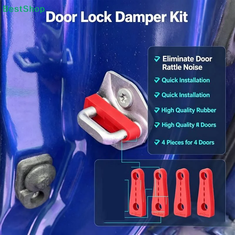 4PCS Rubber Auto Door Lock Damper Buffer Pad Shock Absorber Anti Noise Soundproof Gasket Protection Sticker Accessories