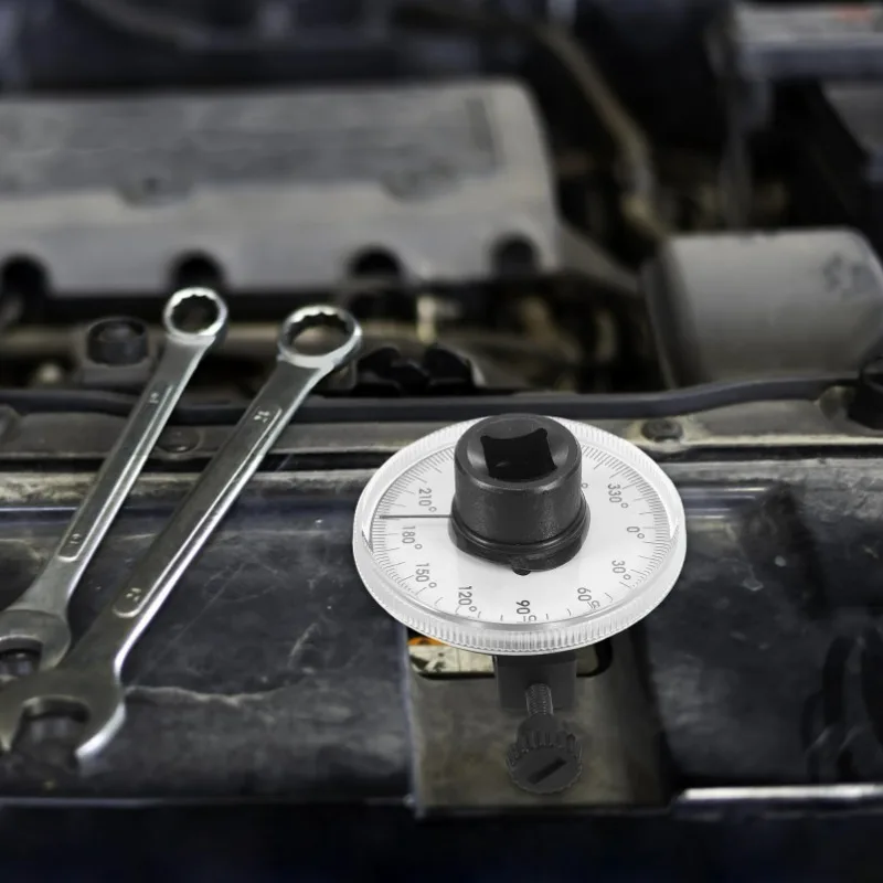 1/2" Drive Angle Gauge Adjustable Torque Angle Wrench 360° 1/2in Drive Rotation Checker Tester Measuring Tool Universal for Car