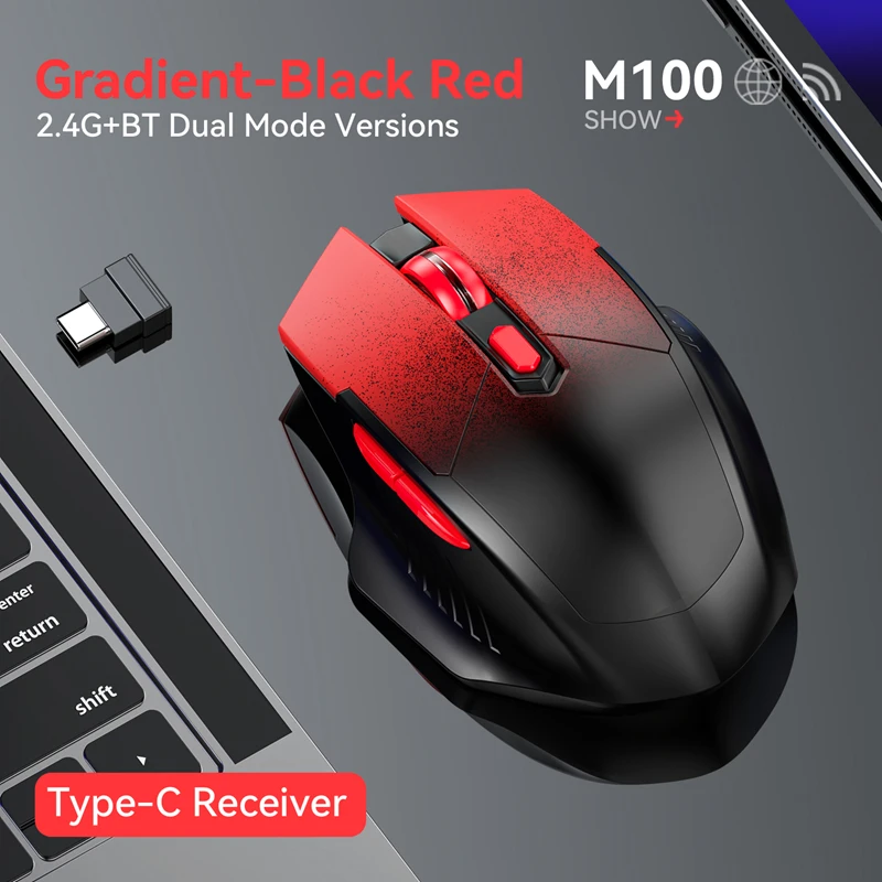 Xiaomi 듀얼 모드 무선 마우스 충전식 컴퓨터 게임 마우스 자동 충전식 PC 노트북 게임 사무실 유니버설