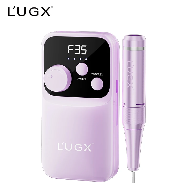 LUGX Nail Equipment Customized Logo 35000 RPM Acrylic Professional Cordless Rechargeable Portable Nail Drill