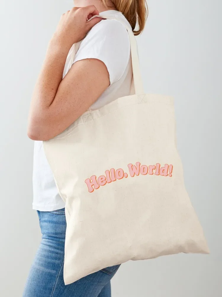 Hello World Tote Bag custom tote bag Women's beach bags ecological bags Beach bag