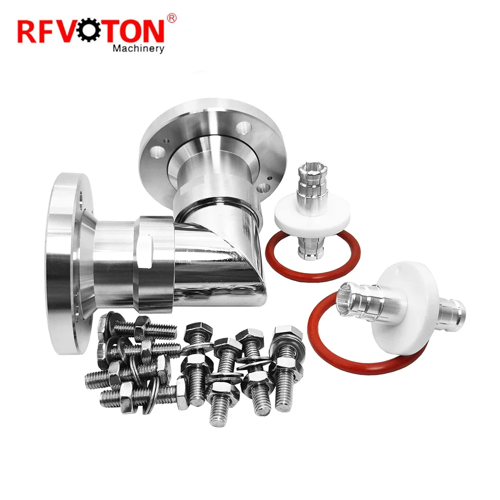 90 derajat Adaptor 1-1. 5/8 "EIA Flange konektor untuk 1-5/8" EIA Flange konektor sudut kanan RF Coaxial Adapter