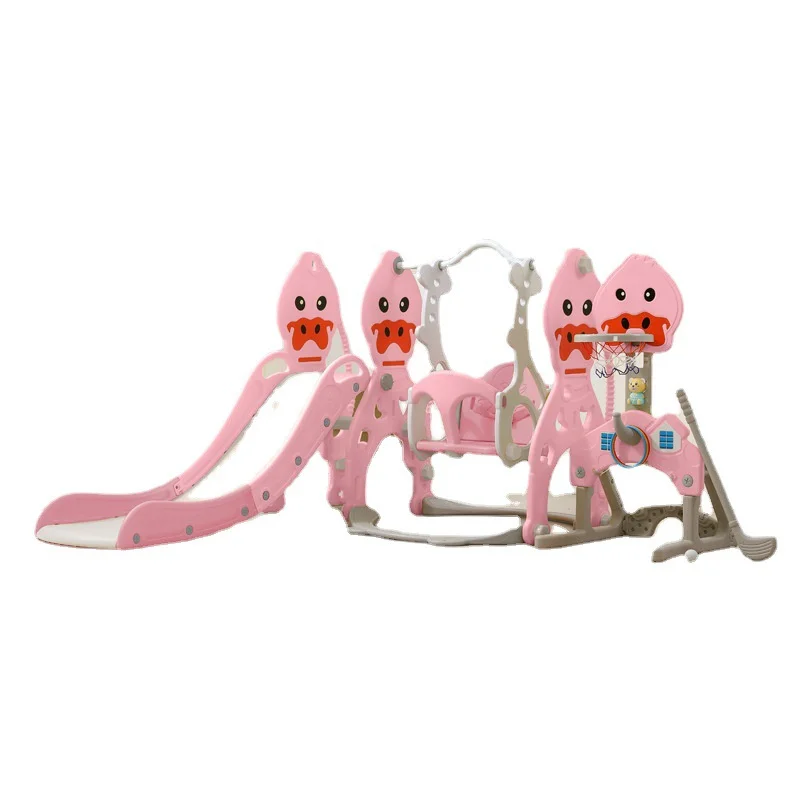 Children Combination Swing Cartoon Duck Slide with Music Indoor Outdoor Large Baby Playground Set Sports Slide Toys for Kids