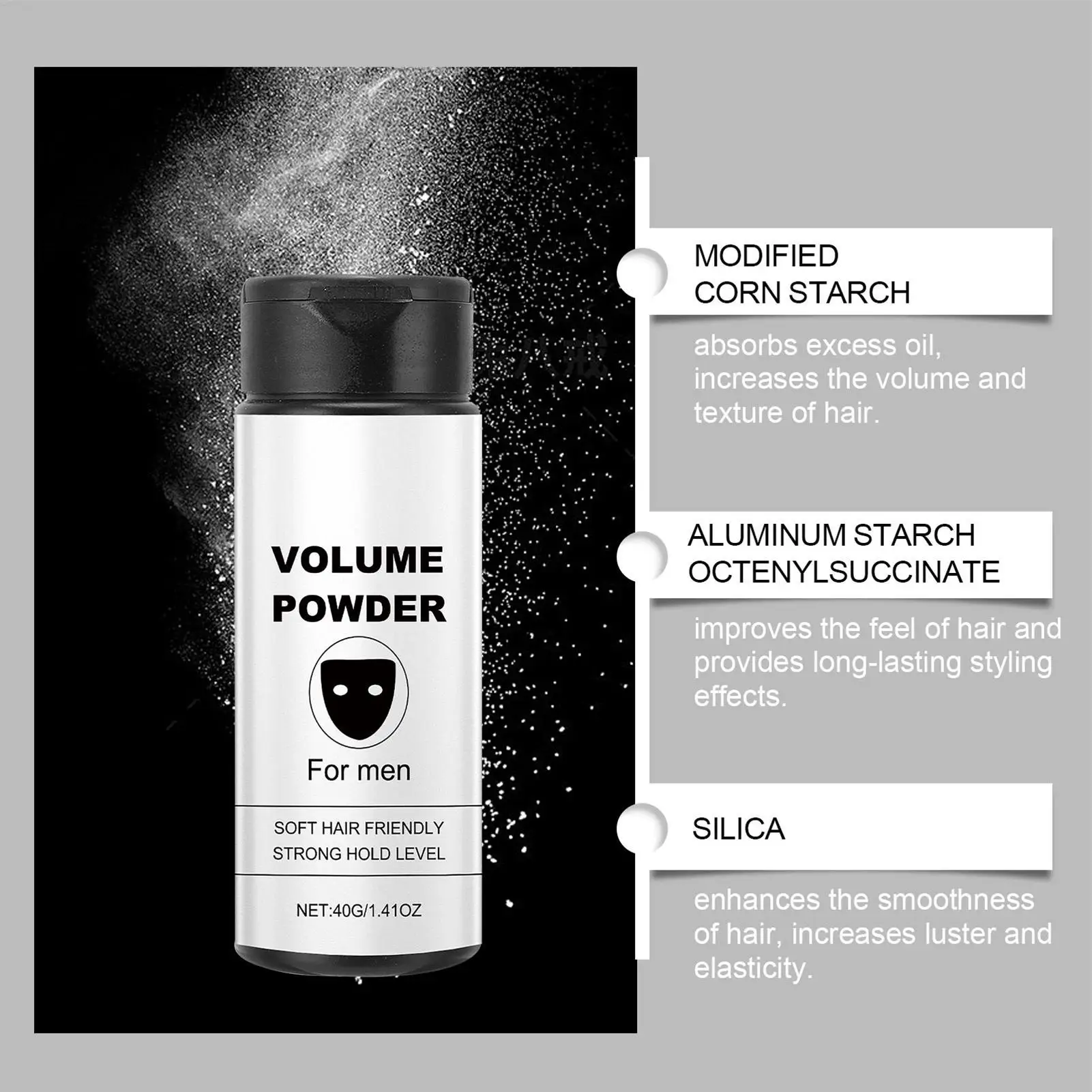 Puder do teksturyzacji włosów Man Refreshing Oil Control Długotrwały teksturant do włosów do utrwalania fryzur Puder do teksturyzacji puszystej