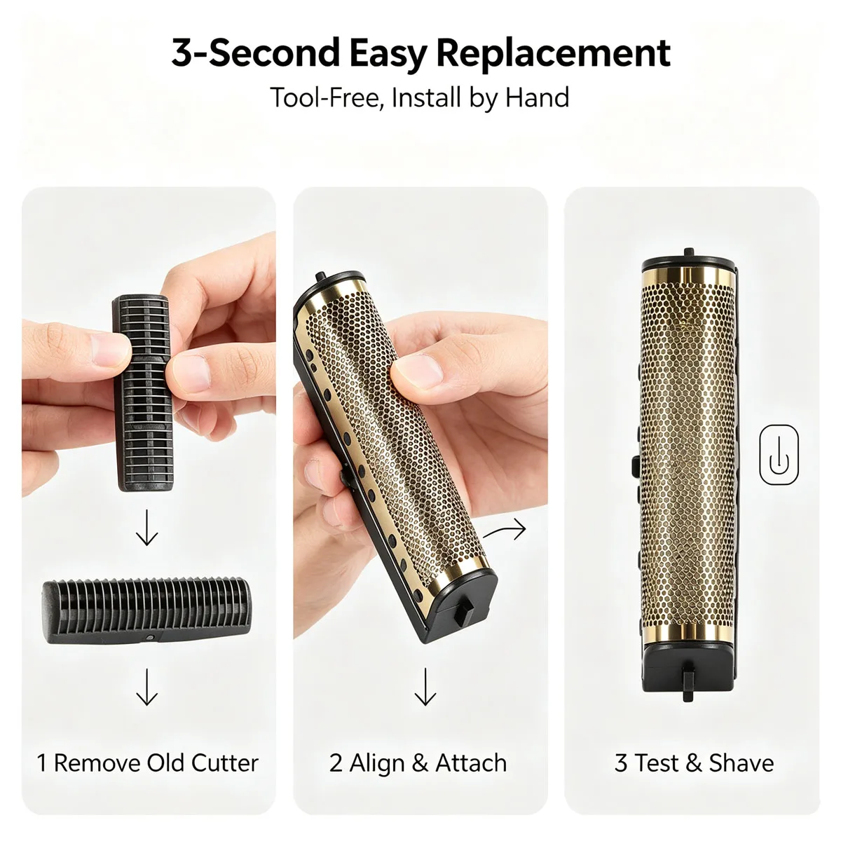 Gold Silver Shaver Replacement Cutter Net Cutter Head for Andis 17150 17200 Washable 3D Intelligent Floating Shaving Blade