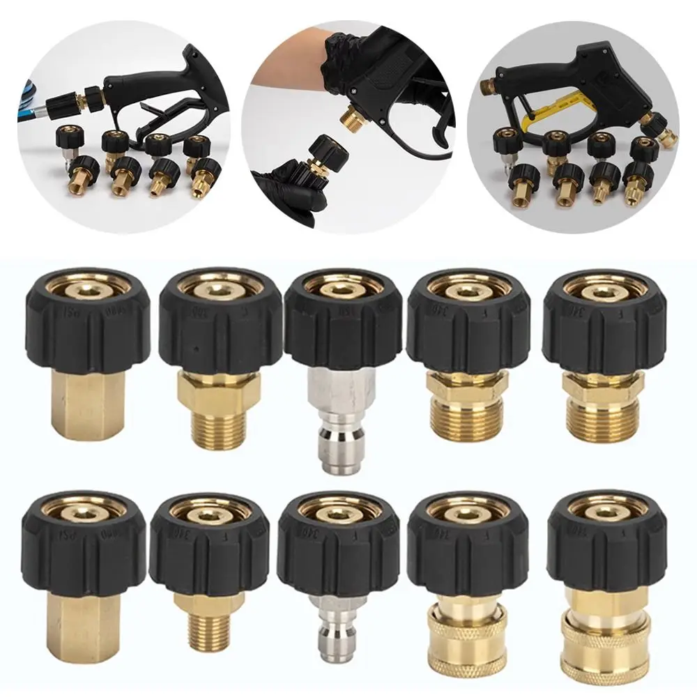 1Pcs M22-14mm/15mm to 3/8 and 1/4 Inch Pressure Washer Adapter Quick Release Couplers Swivel Spray Sprinkler Quick Connector