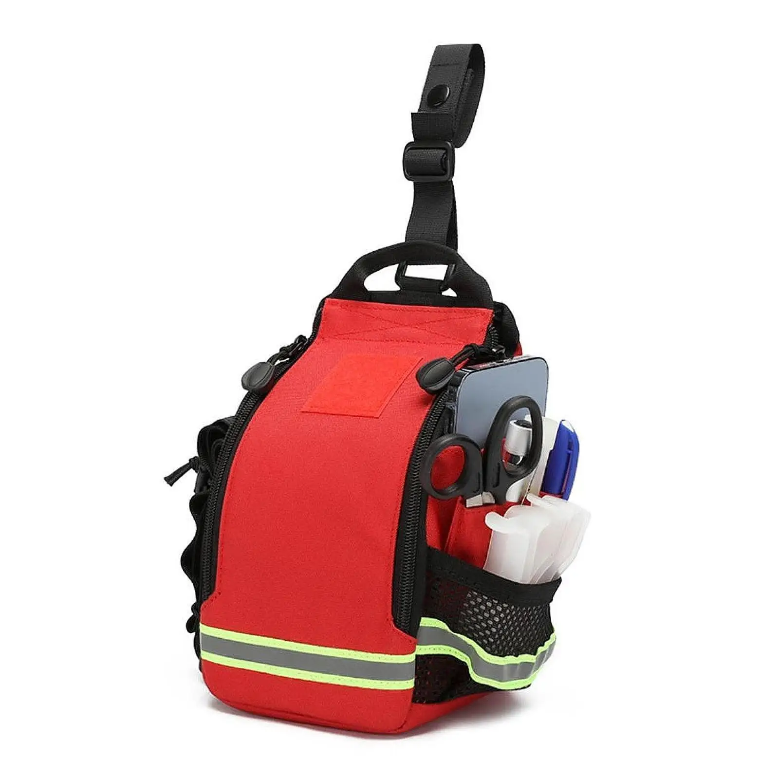 First Aid Waist Bag Lightweight Drop Leg Waist Bag with Reflective Strip Adjustable for Hiking Office Home Outdoor Sports Travel