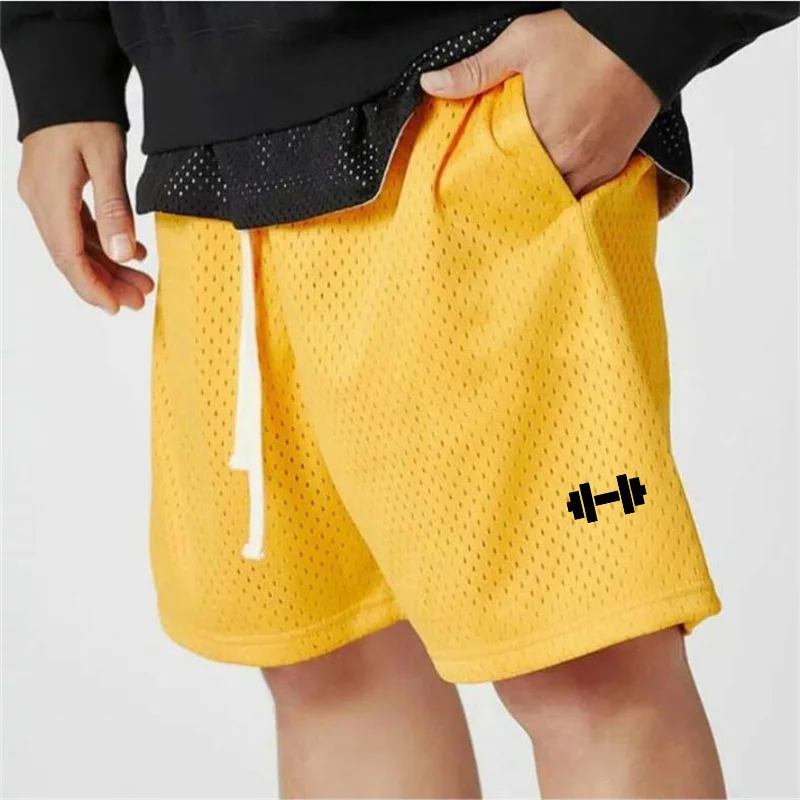 Men Fitness Shorts Man Summer Gym Workout Male Breathable Quick Dry Mesh Basketball Sportswear Jogger Beach Short Pants SP05