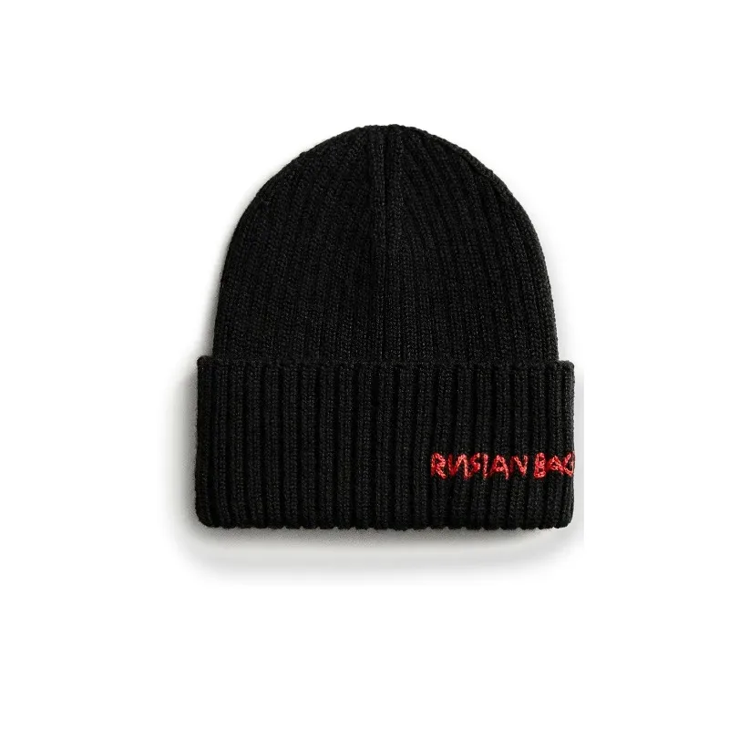 Unisex Monogram-embroidered Wool Beanie Winter Wool Blend Knitted Beanie Hat Letter Embroidered Skull Cap Casual Warm Knit Hat