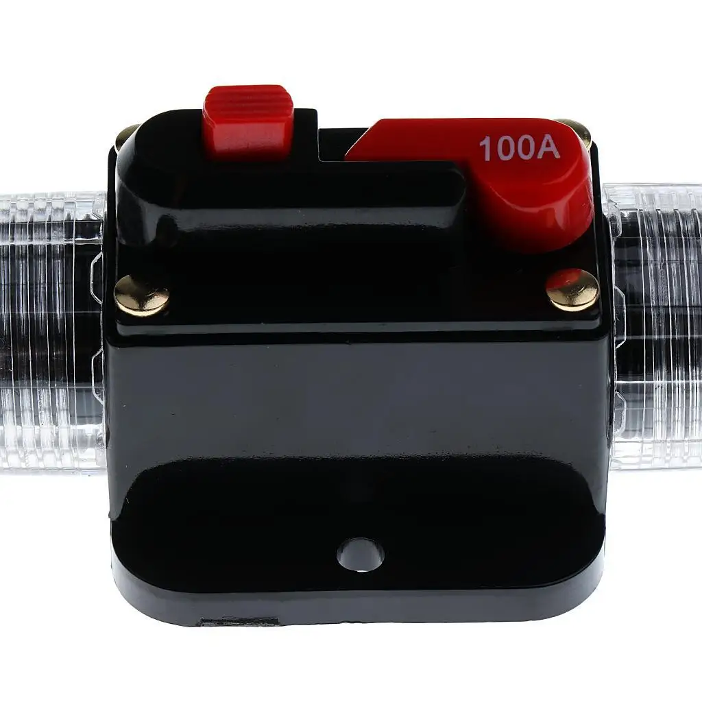 Inline Resettable Fuse Manual Circuit Breaker Holder Car Audio Waterproof Installation for Marine Bike Boat Vehicle