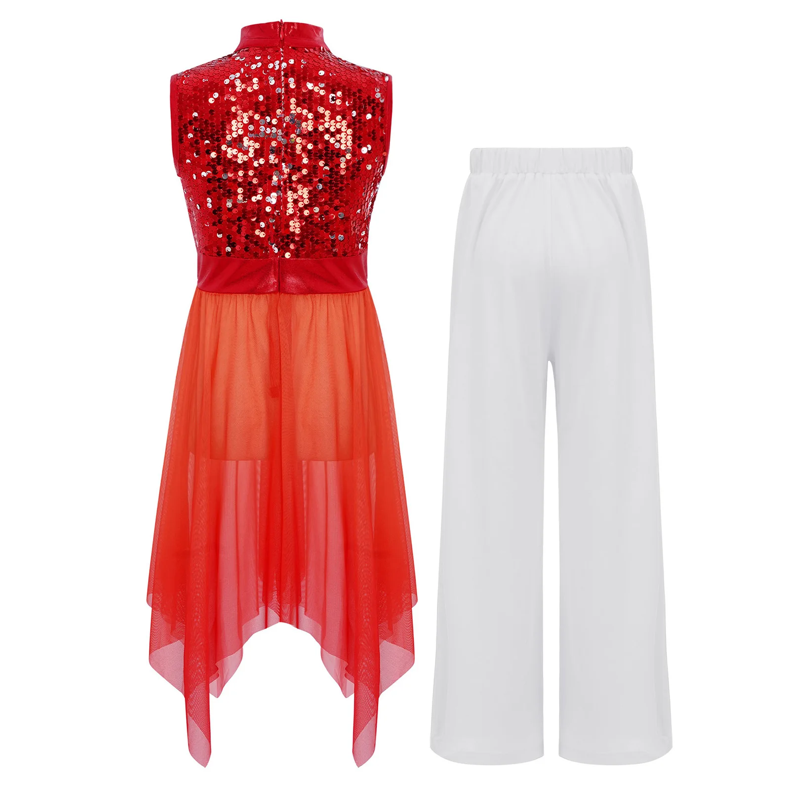 Girls Liturgical Praise Dance Dress Costume Sleeveless Asymmetrical Hem  Church Worship Dance Robe with Pants for Lyrical Dance - AliExpress  200000532