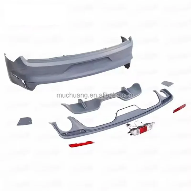 حالة جديدة الألياف الزجاجية بوديكيت ل/د ل موستانج المصد الأمامي والخلفي مصبغة الناشر أجزاء تعديل السيارة الأمامية #3