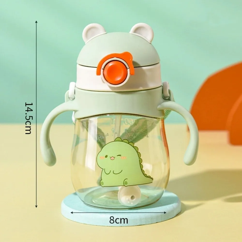 Cute Anti-Choking Drinking Cup Gravity Ball Wide Caliber Feeding Bottle Drinking Milk with Straw Water Bottle