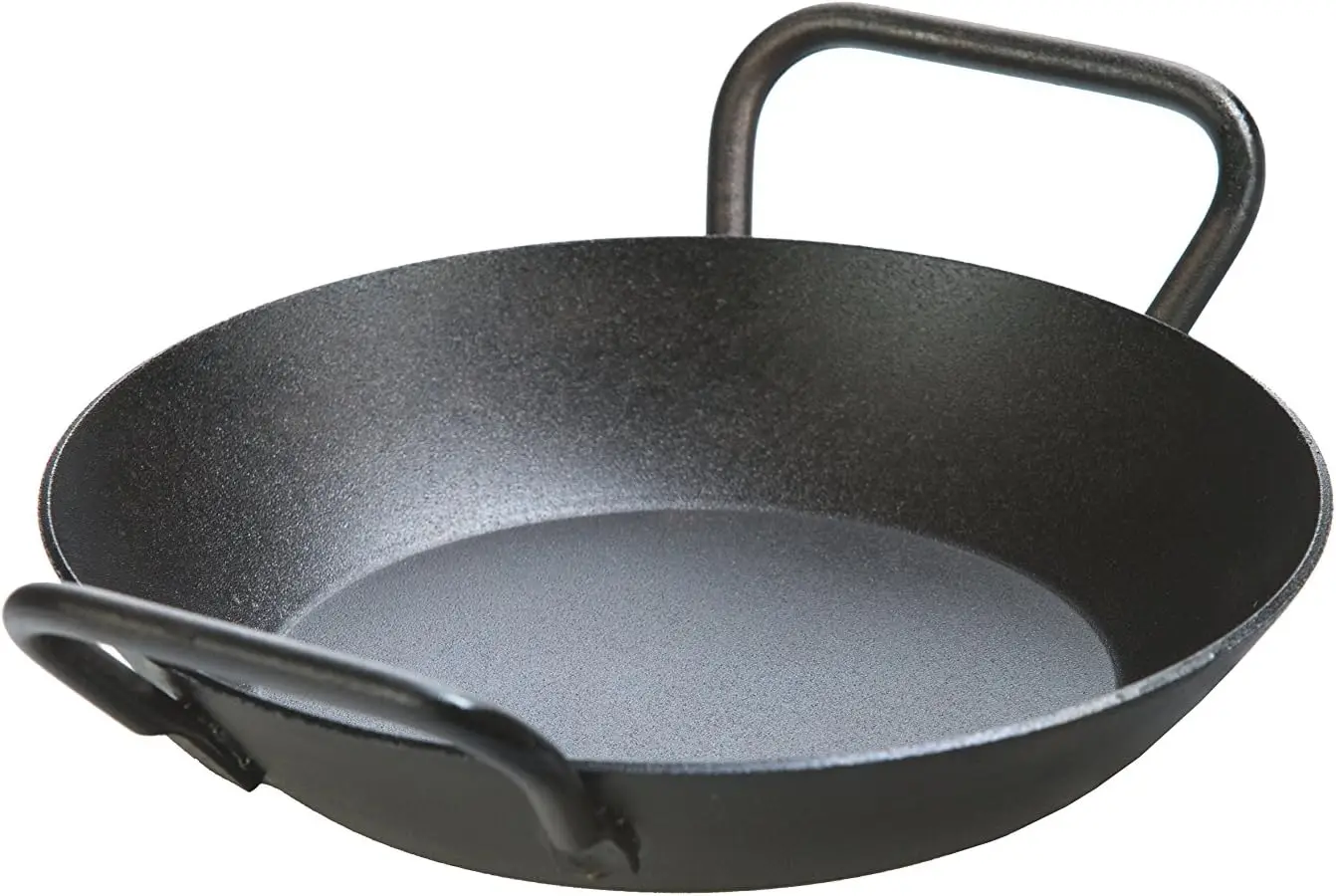 

8-Inch Pre-Seasoned Carbon Steel Skillet with Dual Handle for Oven, Stove, Grill & Campfire