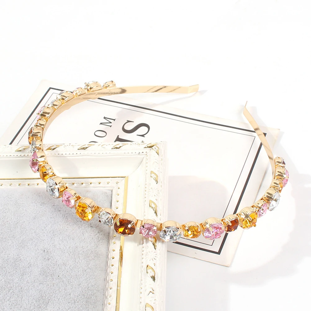 

Rhinestone Hair Hoop Elegant Women Headb Fashion Hoop Headpiece Decoration Durable Use Daily Engagement Parties Gift