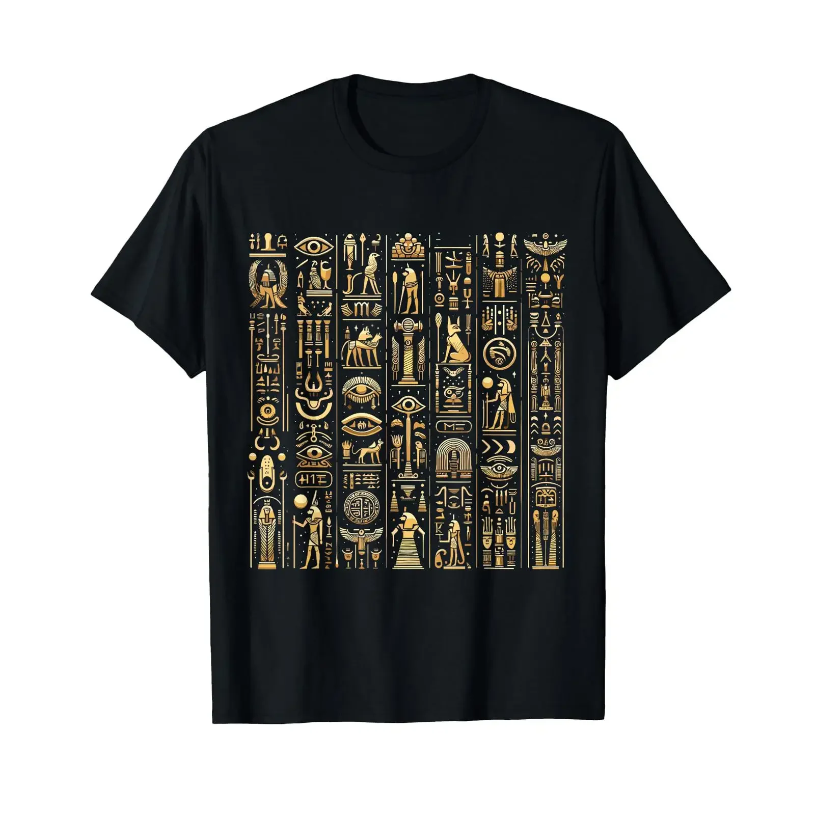Egyptian Hieroglyphics Ancient Egypt Pharaoh Pyramids T Shirt vintage Washed Comfortable designer clothes Versatile Casual